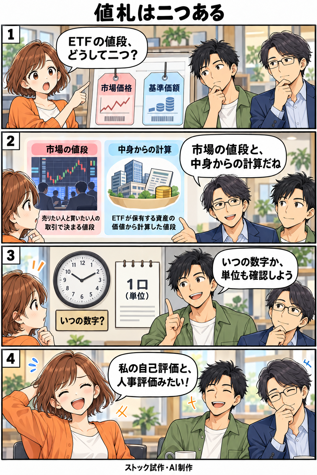 値札は二つある。縦4コマ。内容は下のテキスト版で読めます。